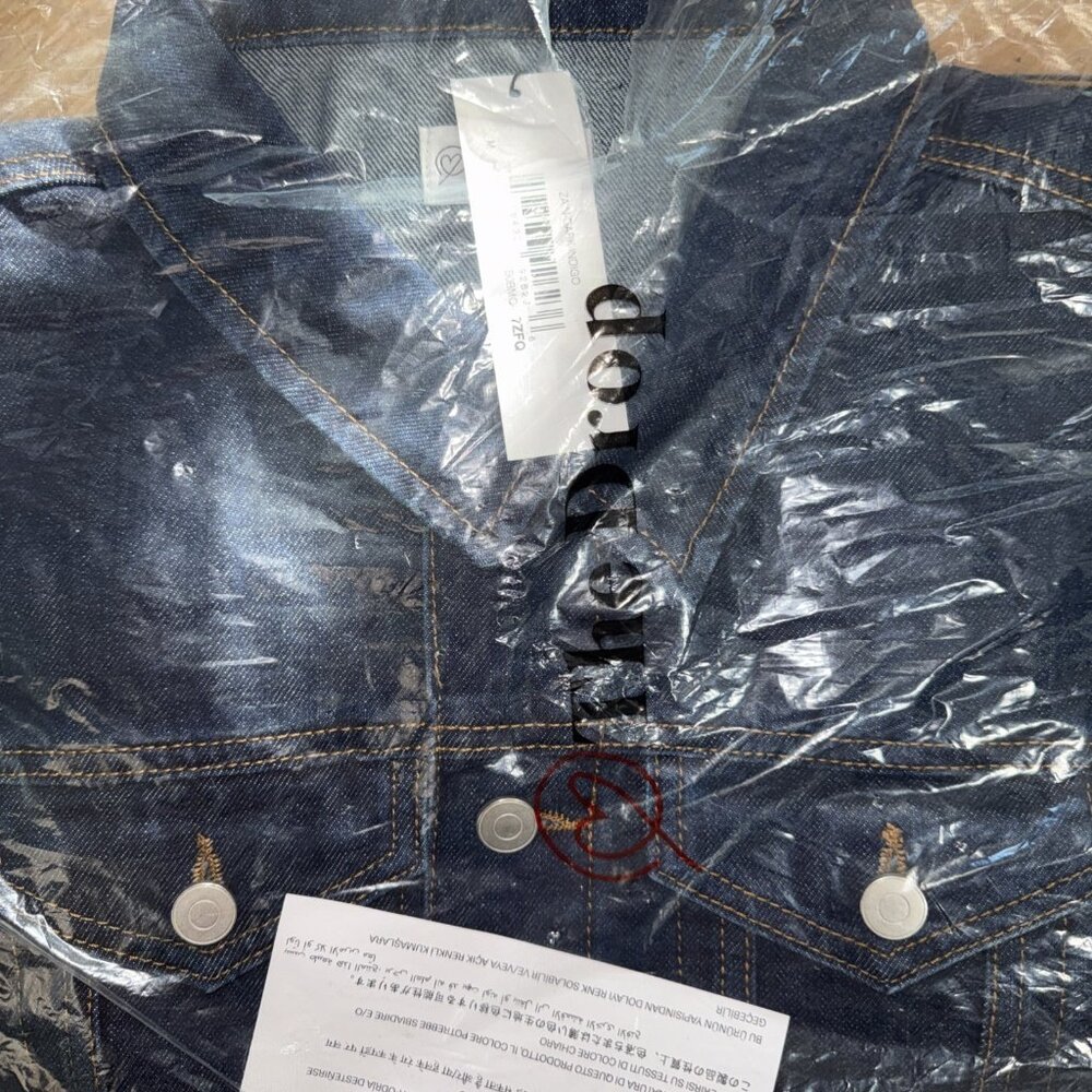 The Drop Women's Zain Dark Wash Indigo Denim Jean Jacket Medium NWT - Picture 6 of 7